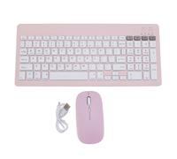 Lazmin112 Juego de Teclado y Ratón Inalámbricos, Bluetooth 3.0 5.0 2.4G, Diseño Ergonómico Silencioso Recargable con Receptor USB Compartido, Compatible con PC Portátil (Pink)