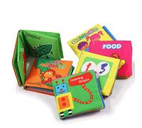 Lazmin112 Libro de Tela para bebé, Divertidos Juguetes Educativos de Aprendizaje para Niños Pequeños, Libros de Baño Lavables para Niños, 6 Piezas de Suave para bebé para Habilidades Lingüísticas,