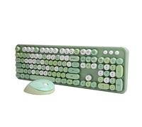 Lazmin112 Lindo Juego de Teclado y Mouse de 104 Teclas, Estilo Retro de Máquina de Escribir e Oficina Mejorada, Botón Multimedia, Diseño Ergonómico, Ahorro de Energía (Colores