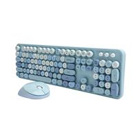 Lazmin112 Lindo Juego de Teclado y Mouse de 104 Teclas, Estilo Retro de Máquina de Escribir e Oficina Mejorada, Botón Multimedia, Diseño Ergonómico, Ahorro de Energía (Color