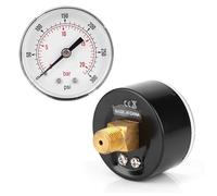 Lazmin112 Manómetro de 50mm, Esfera de Latón, 1/4 BSPT, Conexión Trasera para Aire, Agua, Aceite, Gas, Aire, Agua, Medios No Corrosivos (0-300 psi 0-20 bar)