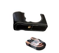 Lazmin112 Medio Estuche para Cámara X M5, Estuche Protector Cuero PU de Ajuste Preciso con Correa para el Hombro, Marco de Aleación Aluminio Antiarañazos para Mejor Agarre y Montaje (Black)