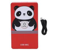 Lazmin112 Micrófono con Cancelación de Ruido USB, Captación de Sonido Omnidireccional 360 con Chip de Cancelación de Ruido Inteligente, Grabación HiFi de 2 Canales para PC, Portátil, (Rojo)