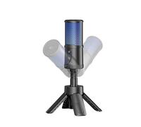 Lazmin112 Micrófono De Condensador USB, AI Reducción De Ruido, Trípode Plegable y Ajustable, Esponja Antisalpicaduras, 4 Luces RGB Dinámicas, Micrófono para Juegos, para Streaming