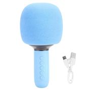 Lazmin112 Micrófono Inalámbrico de Karaoke Bluetooth, Iluminación Ambiental RGB, Micrófono con Cancelación de Ruido, Conector AUX de 3,5 Mm, con Supresión Vocal para Práctica de Canto, (Blue)