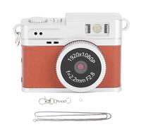Lazmin112 Mini Cámara Digital, Cámara Llavero HD 1080P con Luz de Flash y Pantalla Colorida, Pequeña portátil para Grabación de Viajes Vlog de la Vida Diaria (Brown)