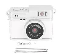 Lazmin112 Mini Cámara Digital, Cámara Llavero HD 1080P con Luz de Flash y Pantalla Colorida, Pequeña portátil para Grabación de Viajes Vlog de la Vida Diaria (White)