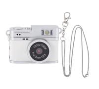 Lazmin112 Mini Cámara Llavero, Cámara Digital Retro 1080P HD 2MP con Pantalla a Color de 0,96 Pulgadas y Memoria de 32 GB, Bolsillo Compacto con Flash LED y 4 Filtros para Viajes (White)