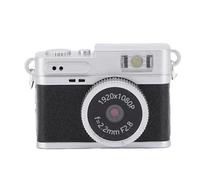 Lazmin112 Mini Cámara Llavero, Cámara Digital Retro 1080P HD 2MP con Pantalla a Color de 0,96 Pulgadas y Memoria de 32 GB, Bolsillo Compacto con Flash LED y 4 Filtros para Viajes (Black)