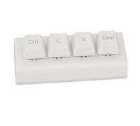 Lazmin112 Mini Teclado Programable 4 Teclas Compatible con Interruptor Rojo NKRO Ctrl C V Enter con Conexión por Cable USB, Plug and Play para Juegos Office Media (White)
