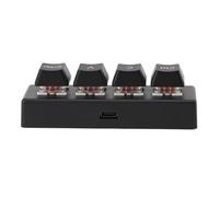 Lazmin112 Mini Teclado Programable 4 Teclas Compatible con Interruptor Rojo NKRO Ctrl C V Enter con Conexión por Cable USB, Plug and Play para Juegos Office Media (Black)