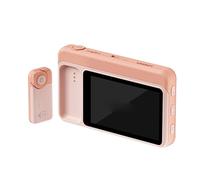 Lazmin112 Monitor de Cámara Trasera de 3,1 Pulgadas, Pantalla de Vlogging de Teléfono Inalámbrico con Control Remoto Magnético, Conexión de Banda Dual 2,4G 5G para Dispositivos iOS OS (Pink)