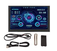 Lazmin112 Monitor de Datos de CPU de PC, Mini Pantalla IPS USB C Type C de 5 Pulgadas, Monitor de Temperatura de Computadora para Pantalla de Temperatura PC CPU GPU Monitor de Datos