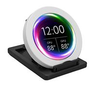 Lazmin112 Monitor de Temperatura de Computadora LCD Redondo de 2,8 Pulgadas para Sistema de Refrigeración por Agua, Monitor de Datos de CPU de PC Plug and Play con Diseño Regulable,