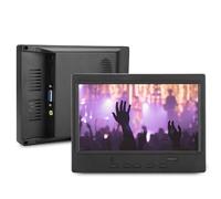 Lazmin112 Monitor Portátil de 7 Pulgadas, Pantalla Multifunción 1024x600 con EntradaVGA AV, Soporte Plegable, Ligero para Pantalla de Coche, CCTV (Enchufe de la UE)