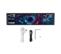 Lazmin112 Pantalla Secundaria de Computadora de 9,2 Pulgadas, Pantalla LCD IPS FHD 1920x462 para Carcasa de PC con Temas de Vídeo Dinámicos, Monitor de Temperatura CPU GPU (Black)