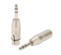 Lazmin112 Paquete de 2 Adaptadores TRS a XLR de 6,35 Mm de 1/4 Pulgadas, Adaptador Macho de 6,35 Mm a XLR Macho, Conector de 1/4 a XLR, Adaptador de Audio de 1/4 TRS Macho a XLR Hembra de