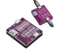 Lazmin112 Placa de Prueba de Cable USB de Doble Extremo, 2xTipo C, 1xUSB, Placa de Detección de Comprobador de Cable de Datos con 24 Indicadores LED