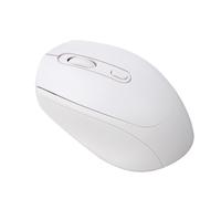 Lazmin112 Ratón Inalámbrico, Silencioso y De Bajo Ruido, 800/1200/1600 PPP, Suspensión Automática, Diseño Ergonómico, 2,4 G y Bluetooth, Color Macaron, Ratón Recargable para Juegos (White)