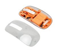 Lazmin112 Ratón Transparente, 3 Modos, Batería Recargable, Clic Silencioso, Rueda de Metal, 4 dpi Ajustables, Diseño Ergonómico, Compatible con, iOS (Orange)
