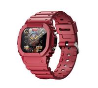 Lazmin112 Reloj Inteligente, Monitor de Actividad Física con Pantalla Táctil de 1,75 Pulgadas con Llamadas Bluetooth, Monitor de Frecuencia Cardíaca Durante el Sueño, Más de 100 Modos (Rojo)