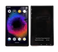 Lazmin112 Reproductor de MP3, Pantalla Táctil de 5 Pulgadas 11 HiFi 5.0 Reproductor de Música con Tarjeta de Memoria y WiFi de Doble Banda, para Transmisión de Música en Línea y (Gold)