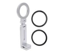 Lazmin112 Soporte Magnético para Teléfono, Soporte Plegable de Aleación de Aluminio con Rotación de 360° con Imanes N52 Seguros y Anillo de Metal, para de Micrófono para Bicicleta, (Silver)