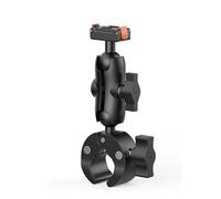 Lazmin112 Soporte para Bicicleta para Cámara de Acción, Abrazadera Magnética de Liberación Rápida de Aleación de Aluminio para Manillar con Cabezal de Doble Rótula de Rotación de 360°,