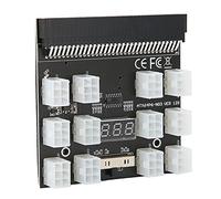 Lazmin112 Tablero de Distribución de Energía, Adaptador de Módulo de Ruptura de 12 Posiciones y 12 V con Pantalla de Voltaje LED, Utilizado para Fuente de Alimentación de Tarjeta Gráfica