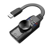 Lazmin112 Tarjeta de Sonido USB, Adaptador de Sonido Envolvente 7.1 Convertidor de Audio Estéreo Externo con Control de Volumen Silenciador de Micrófono, para PC, Computadora Portátil,