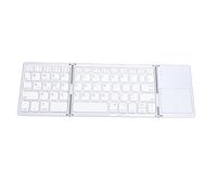 Lazmin112 Teclado Bluetooth Plegable, Teclado Inalámbrico Portátil con Panel Táctil y Batería Recargable, Suspensión Automática, Compatible con iOS y para Tabletas, Portátiles PC. (Silver)