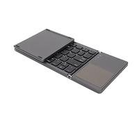 Lazmin112 Teclado Bluetooth Plegable, Teclado Inalámbrico Portátil de 63 Teclas con Panel Táctil Más Grande, 3 Teclados de Viaje de Bolsillo Plegable, Compatible con iOS Windows Android