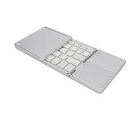 Lazmin112 Teclado Bluetooth Plegable, Teclado Inalámbrico Portátil de 63 Teclas con Panel Táctil Más Grande, 3 Teclados de Viaje de Bolsillo Plegable, Compatible con iOS Windows Android