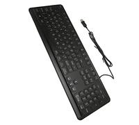 Lazmin112 Teclado de Entre la Brande, Letras Grandes en Negrita 104 Teclas Estándar de Tamaño Completo USB con Cable Blanco LED RETROILUMINAD