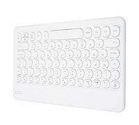 Lazmin112 Teclado Inalámbrico BT 3.0 con Tapa Redonda Ultradelgada, Buen Rebote, Parte Inferior de Metal, Amplia Compatibilidad, Portátil para Teléfonos Móviles, Computadoras, Tabletas,