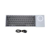 Lazmin112 Teclado Inalámbrico Multifuncional, Bluetooth 5.0 2.4G Modo Dual con Soporte Magnético Ajustable de 360°, para OS X iOS PC Portátil Tableta Teléfono