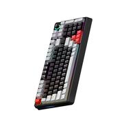 Lazmin112 Teclado Mecánico T-Wolf T50 RGB, Interruptor Azul Intercambiable en Caliente de 98 Teclas con Iluminación Dinámica y Perilla Giratoria, Diseño Ergonómico para Juegos de (Gris Negro Rojo)