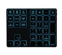 Lazmin112 Teclado Numérico Bluetooth, Teclado Numérico Inalámbrico Recargable de 34 Teclas con Retroiluminación de 7 Colores, Mini Teclado Externo, Complemento para Computadora Portátil
