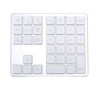 Lazmin112 Teclado Numérico Bluetooth, Teclado Numérico Inalámbrico Recargable, Teclado Numérico Externo de 35 Teclas para Tableta PC Portátil, Modo Dual Bluetooth Inalámbrico (Plata White)