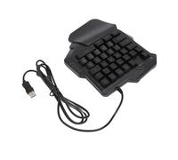 Lazmin112 Teclado para Juegos con una Mano, Mini Teclado Portátil para Juegos con Retroiluminacióna RGB de 35 Teclas, Ergonómico con Cable USB con Reposamuendecas, para