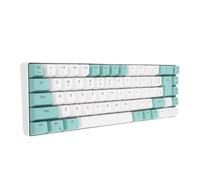 Lazmin112 Teclado para Juegos Retroiluminado RGB de 68 Teclas, Teclado Compacto con Sensación Mecánica con Cable con Diseño Ergonómico y 25 Teclas Anti Fantasma, para PC (Bloque de Color Blanco