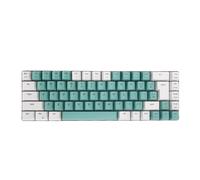 Lazmin112 Teclado para Juegos Retroiluminado RGB de 68 Teclas, Teclado Compacto con Sensación Mecánica con Cable con Diseño Ergonómico y 25 Teclas Anti Fantasma, para PC (Bloque de Color Blanco