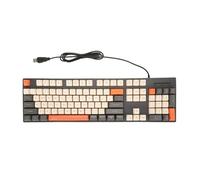 Lazmin112 Teclado para Juegos, Teclado con Cable USB de 104 Teclas con Teclado Numérico, Teclas de 3 Colores, Teclado Empresarial para XP 7 8 10 11 para OS X (Grey)
