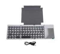 Lazmin112 Teclado Plegable, Teclado Inalámbrico Portátil Ultradelgado con Panel Táctil de Alta Sensibilidad, para Tableta, Teléfono Inteligente, Conecta hasta 3 Dispositivos