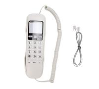 Lazmin112 Teléfono con Cable Básico Montable en la Pared, Teléfono Fijo Retro con Pantalla LCD Compatible con DTMF, Funciones de Llamada de Almacenamiento de Memoria, para el Hogar, (Blanco (versión