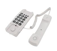 Lazmin112 Teléfono de Pared, Teléfono Fijo con Cable, de Pared con Rellamada, Silencio, Volumen Ajustable, Simple para Hotel, Oficina, Banco, Centro de Llamadas, Escuela, Escuela, (White)