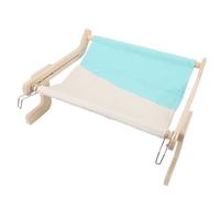 Lazmin112 Ventana sofá Cama de Gato, cı Fácilmente Transpirable Colgante Edificio de Madera Ahorro de Espacio Ventana con Gancho de Hierro para Cama de Hamaca (Azul Gris)