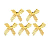 Lazo a cuadros elegante estilo años clip lateral clip para el cabello exquisito arco de hada elegante lazo núcleo de ballet