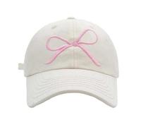 Lazo bordado gorra de béisbol de primavera y verano de protección solar lindo sombrero de la mujer (Beige, promedio)