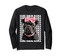 Lazo Cane Corso Mama Dog Mama para el Día de la Madre, Color Rosa Manga Larga